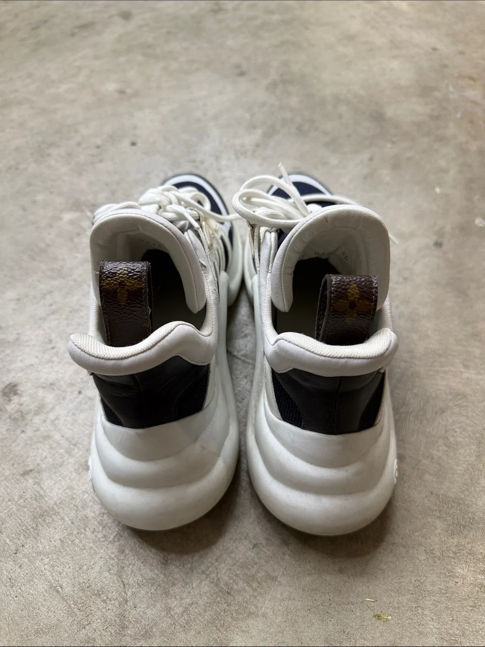 Louis Vuitton White and Black Runaway Sneakers